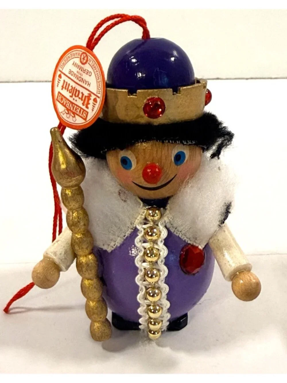 Vintage Steinbach Germany Wooden Royal King Christmas Ornament